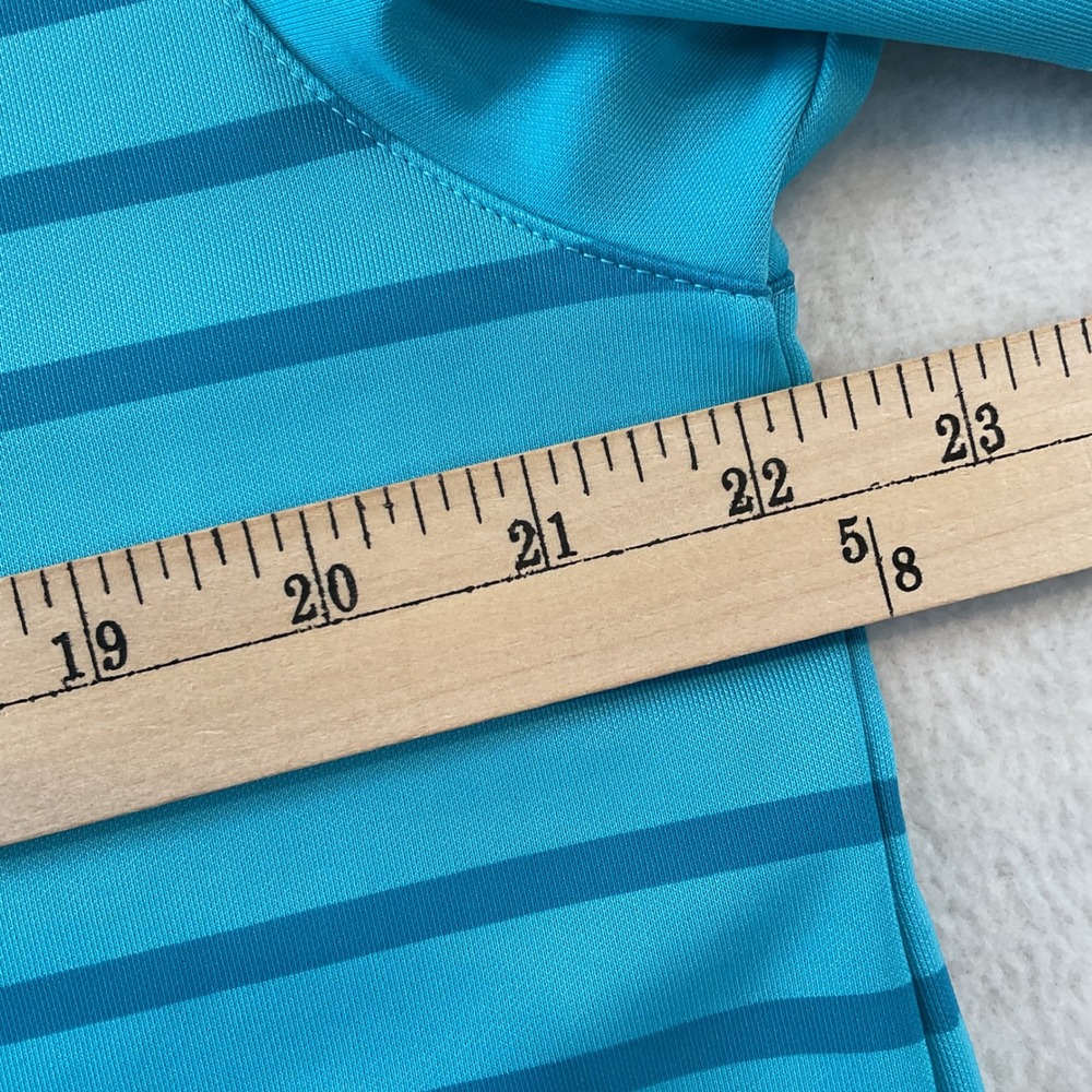 Under Armour Mens HeatGear Loose Stripe Polo Shirt Turquoise Blue L Short Sleeve - Picture 4 of 9